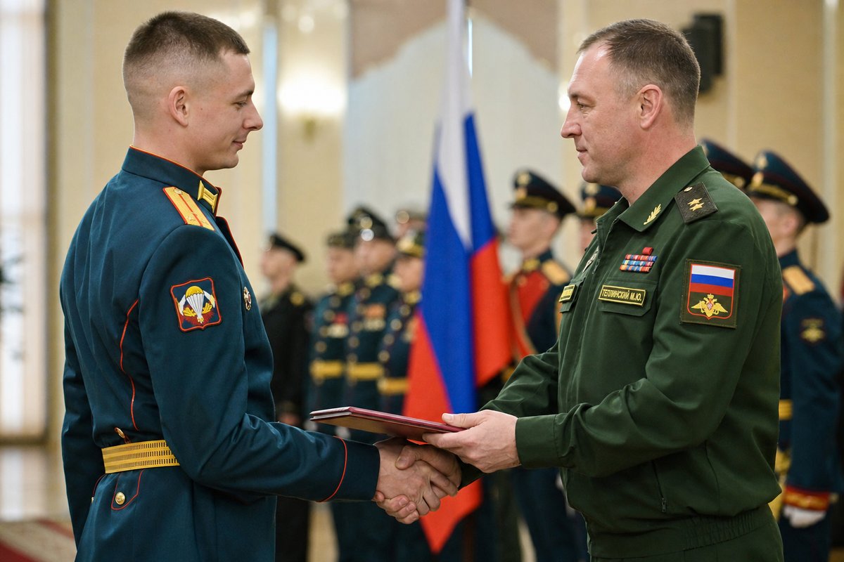 Вручение удостоверения контрактнику после годичного контракта — Минобороны РФ